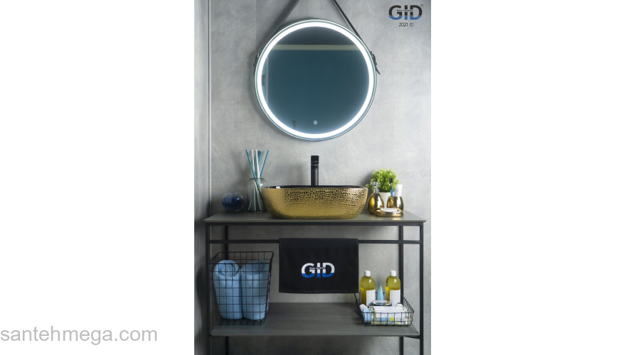 Раковина накладная GID D1302h024 50х40 53308 Черный / Темное золото. Фото