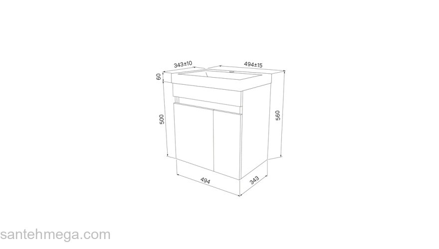 Тумба подвесная с дверцами 50 см белая/под дерево Zodiac IDDIS ZOD5AD0i95 подходит ум. 3505000i28. Фото