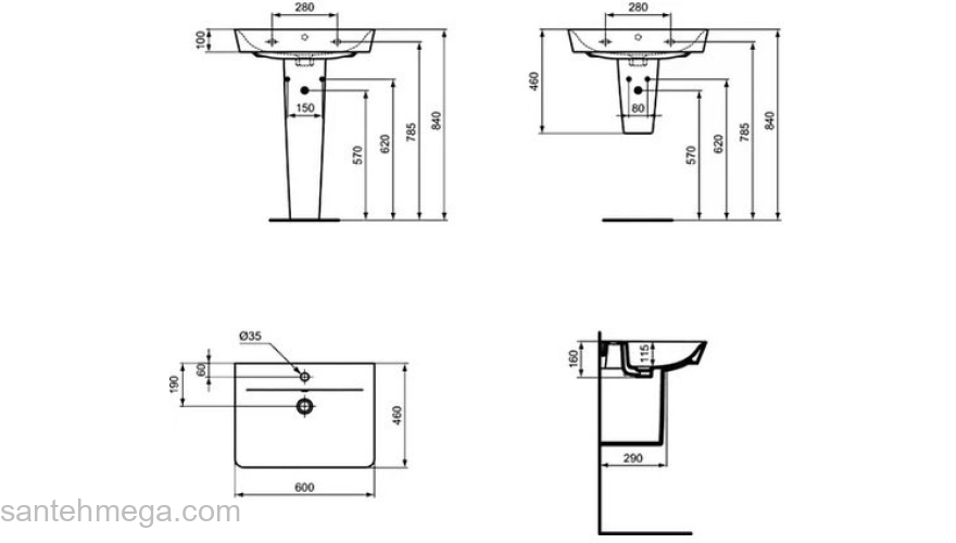 Раковина IDEAL STANDARD Connect Air Cube 60х46 E074201. Фото