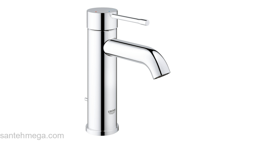 GROHE 23591001 Essence New смеситель для раковины S-Size II, сливной гарнитур, с энергосберегающим картриджем - подача холодной воды при центральном положении рычага. Фото