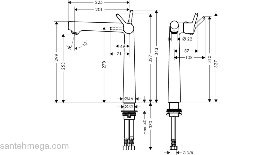 Смеситель для раковины Hansgrohe Talis S 72116000, хром. Фото