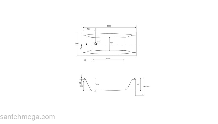 CERSANIT Акриловая ванна VIRGO 180 WP-VIRGO*180. Фото