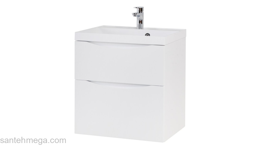 Тумба под раковину подвесная BELBAGNO MARINO-H60-700-2C-SO-BL-P Bianco Lucido. Фото