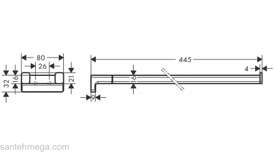 Двухрожковый держатель полотенец AddStoris Hansgrohe 41770700, матовый белый для ванной комнаты. Фото
