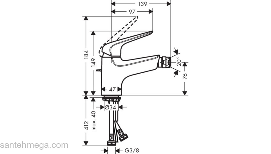 Смеситель для биде Hansgrohe Novus 70 71142000. Фото