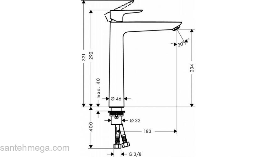 Смеситель для раковины Hansgrohe Talis E 71717000 хром. Фото