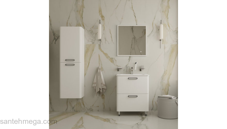 Тумба напольная с умывальником белая 60 см Brick IDDIS BRI60WFi95K. Фото