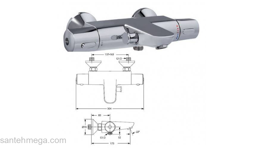 Смеситель для ванны VIDIMA V-Style A6194AA. Фото