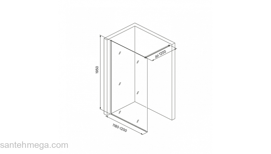 Душевая перегородка IDDIS Walk In Slide 120х195 SLI8CS2i23