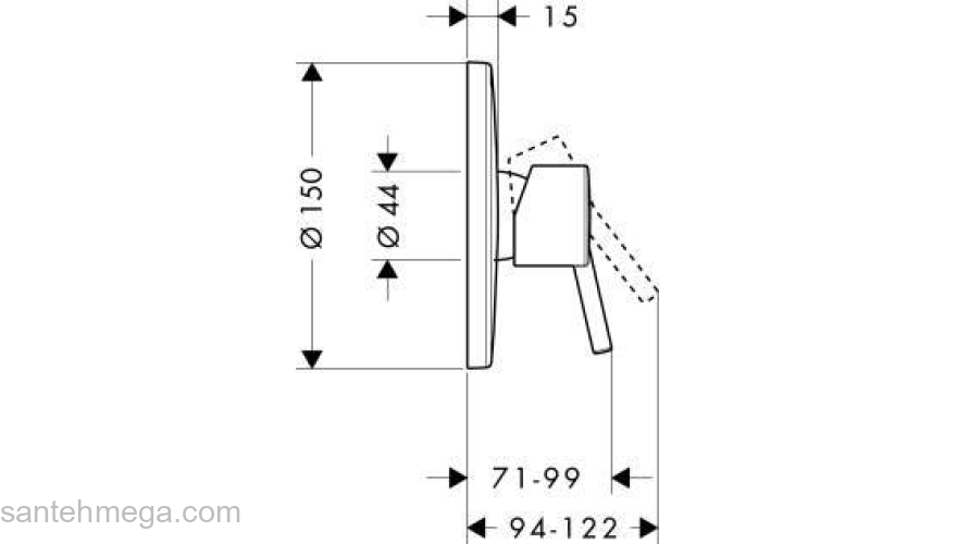 Смеситель для душа HANSGROHE Tails S 32675000. Фото