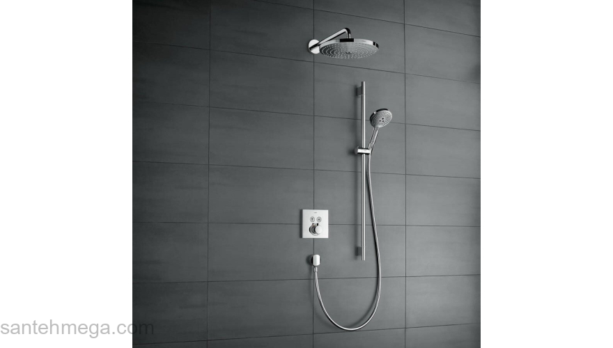 Термостат с двумя запорными вентилями Hansgrohe ShowerSelect 15763000. Фото