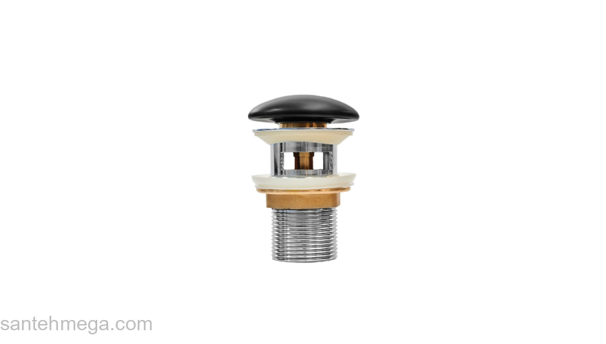 Выпуск для умывальника с переливом Optima Home черный матовый IDDIS OPHBM0Wi88. Фото