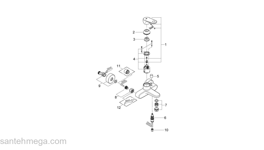 Смеситель для ванны GROHE Europlus New 33553002. Фото