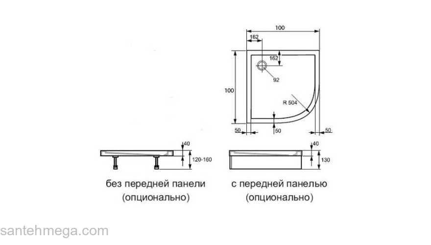 Душевой поддон HUPPE Purano 100х100 202152.055. Фото