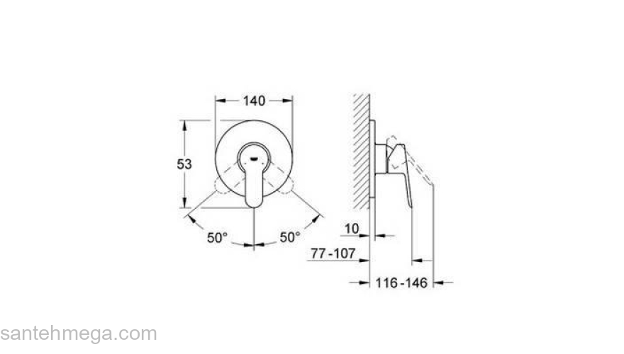 Смеситель для душа GROHE BauEdge 29078000. Фото