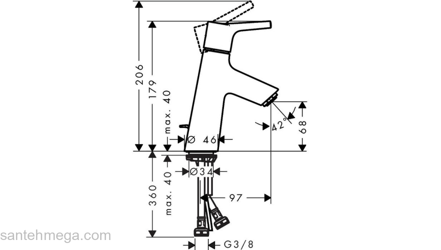 Смеситель для раковины Hansgrohe Talis S 80 72010000. Фото