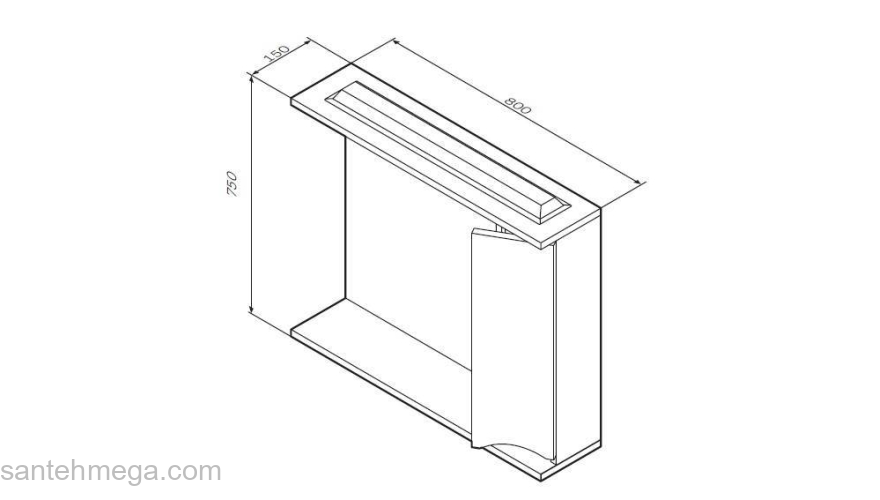Зеркальный шкаф с подсветкой 80 см, правый, белый AM.PM Like M80MPR0801WG. Фото