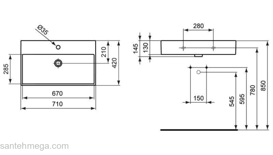 Раковина IDEAL STANDARD Strada 71х42 K078201. Фото