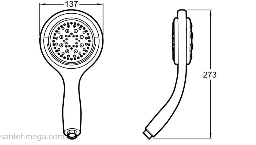 Душевая лейка JACOB DELAFON Flipside E17493-CP. Фото