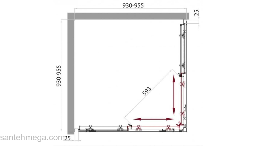 Душевой угол BELBAGNO Sela SELA-A-2-95-Ch-Cr. Фото
