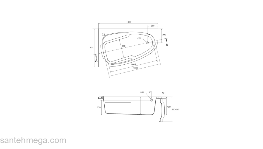 CERSANIT Акриловая ванна JOANNA 140 правая WA-JOANNA*140-R. Фото