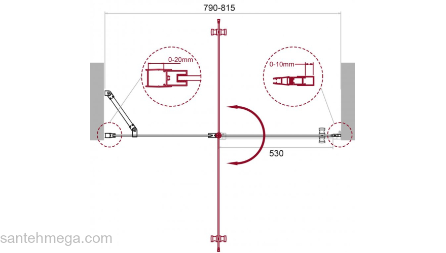 Душевая дверь BELBAGNO ETNA-B-12-60/20-C-Cr-90. Фото