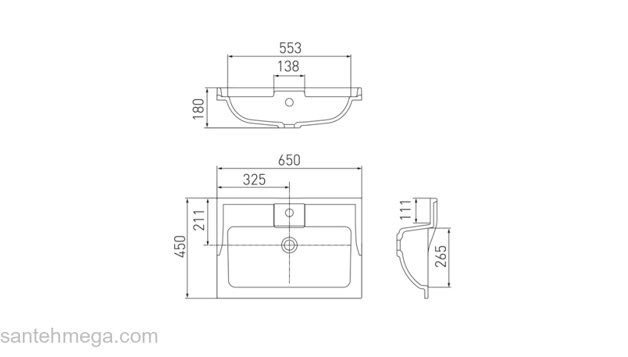 Раковина Aquaton Фабиа 65 1A708731FB010. Фото