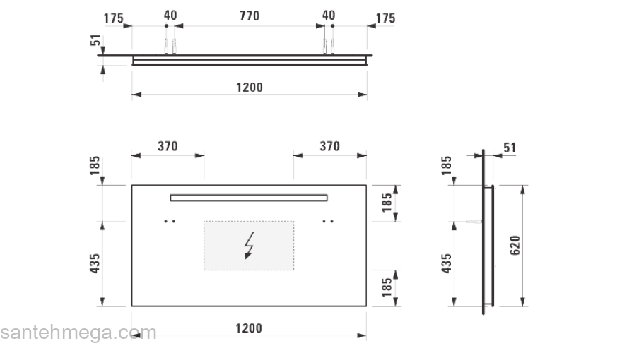 Зеркало LAUFEN CASE 120 4.4726.1.996.144.1. Фото