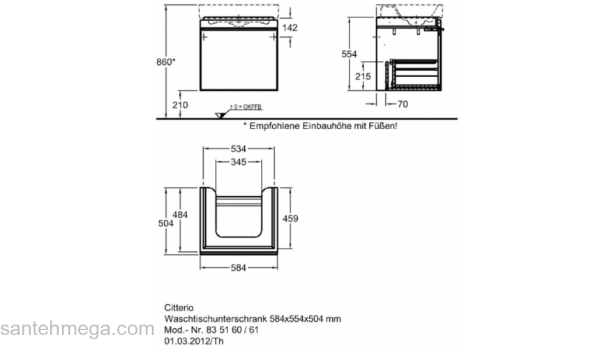 Тумба под раковину KERAMAG Citterio 835160000. Фото