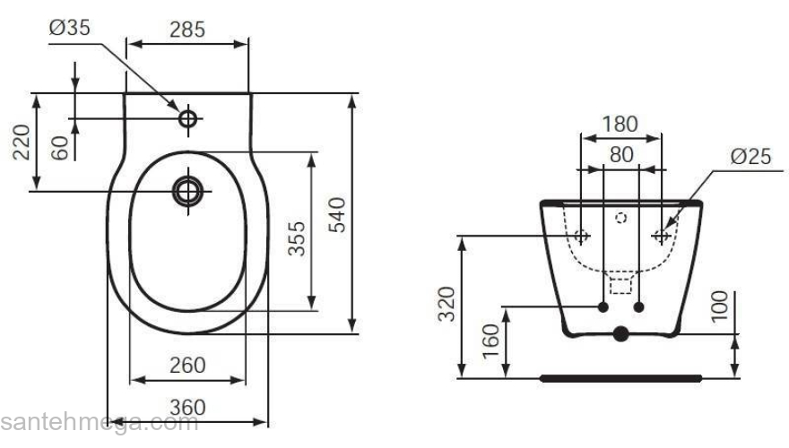 Биде подвесное IDEAL STANDARD Connect E772201. Фото