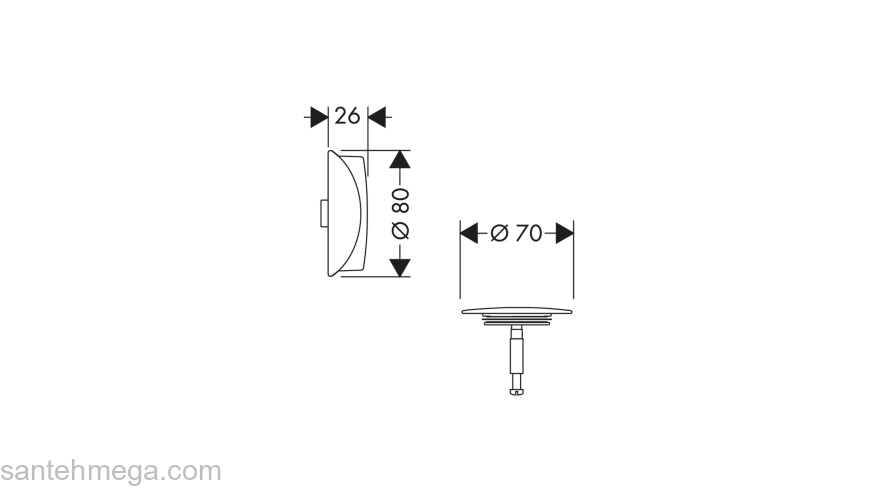 Внешняя часть набора Hansgrohe Flexaplus для слива и перелива 58185700, матовый белый. Фото