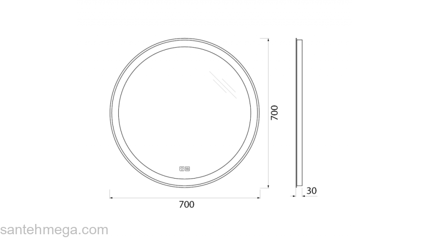 Зеркало BELBAGNO SPC-RNG-700-LED-TCH. Фото