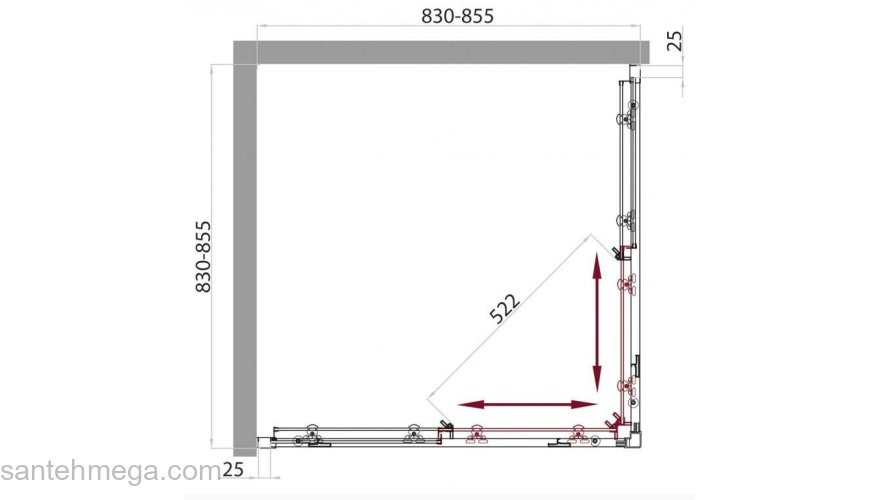 Душевой угол BELBAGNO Sela SELA-A-2-95-Ch-Cr. Фото