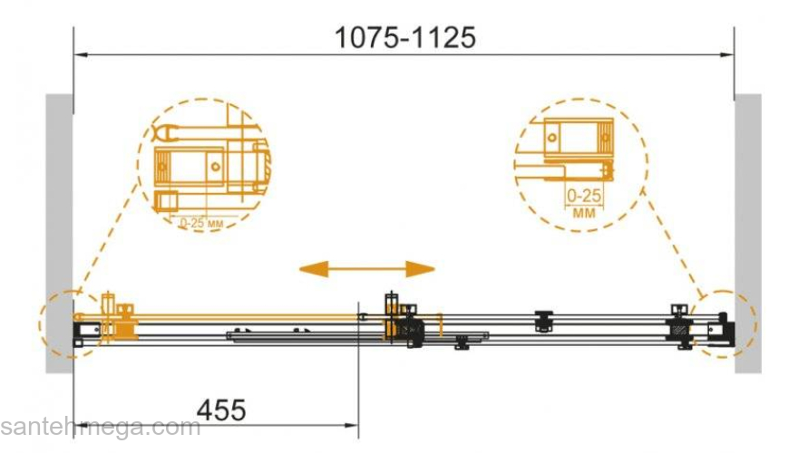 Душевая дверь CEZARES Stylus-Soft STYLUS-SOFT-BF-1-110-C-Cr. Фото