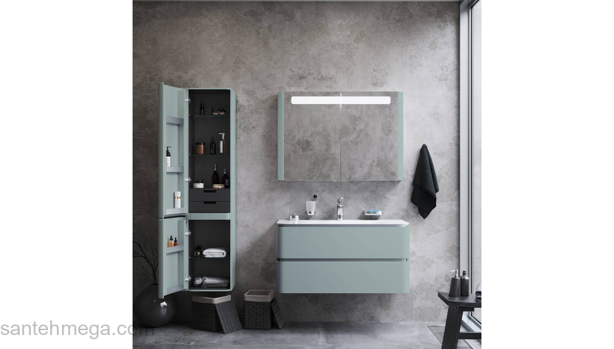 Шкаф-пенал подвесной 40 см, левый, мятный AM.PM Sensation M30CHL0406GG. Фото