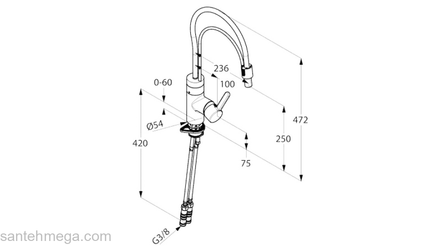 Смеситель для кухни электронный KLUDI E-GO 422050575. Фото