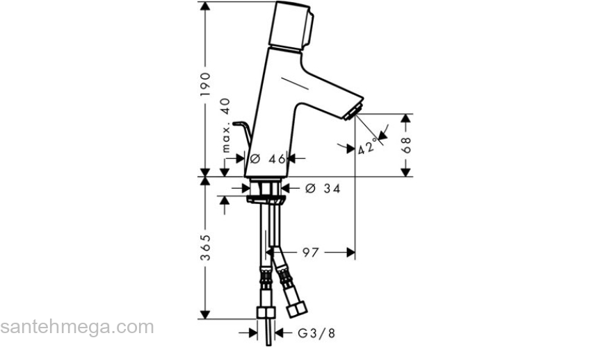 Смеситель для раковины Hansgrohe Talis Select S 80 72040000 хром. Фото