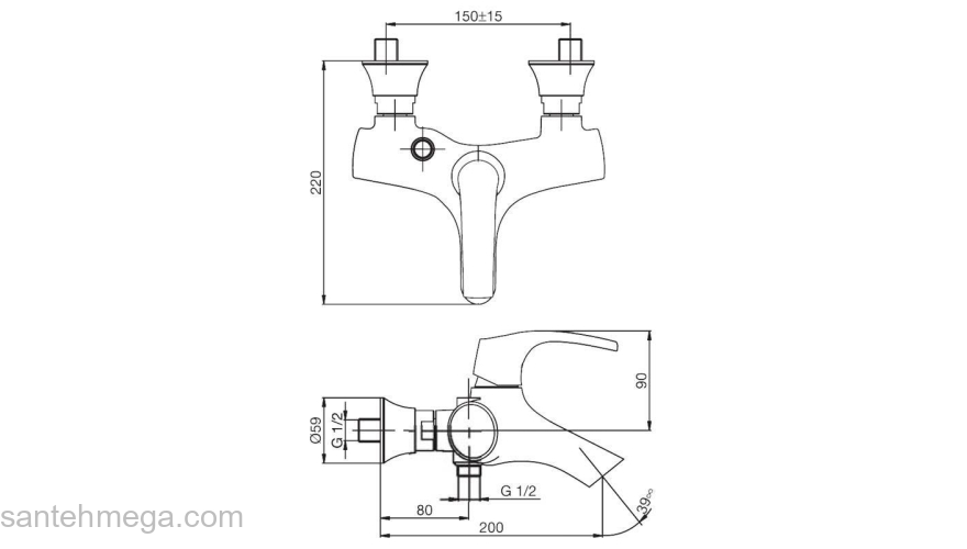 Смеситель для ванны JACOB DELAFON Symbol E71680-CP. Фото