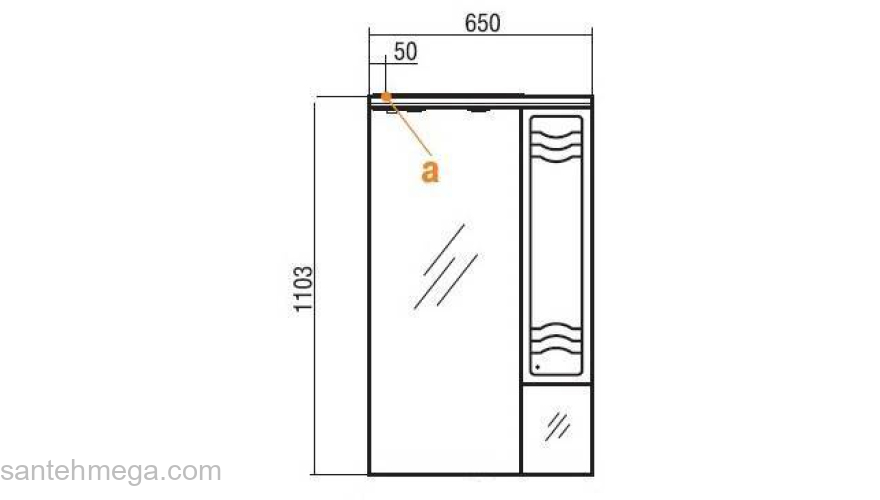 Зеркало-шкаф АКВАТОН Домус 65 1A008202DO01L. Фото
