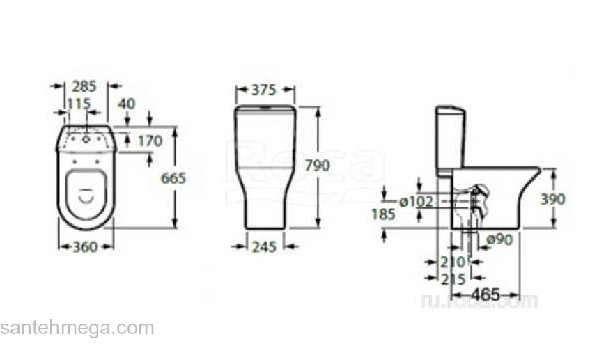 Унитаз напольный ROCA Leon 342649000. Фото
