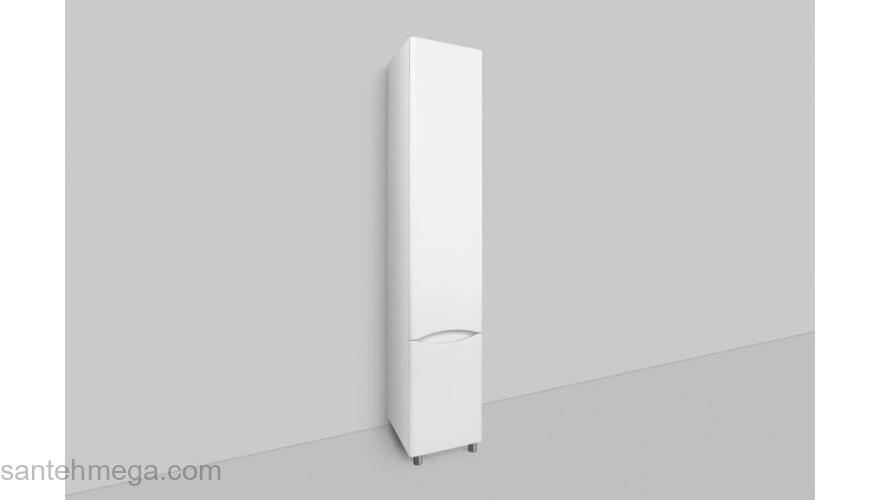 Шкаф-пенал напольный 35 см, правый, белый глянец AM.PM Like M80CSR0356WG. Фото