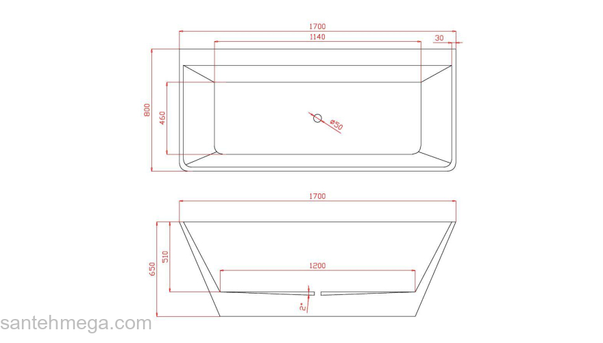 Акриловая отдельностоящая ванна AZARIO 170х80 Oxford OXF17083. Фото