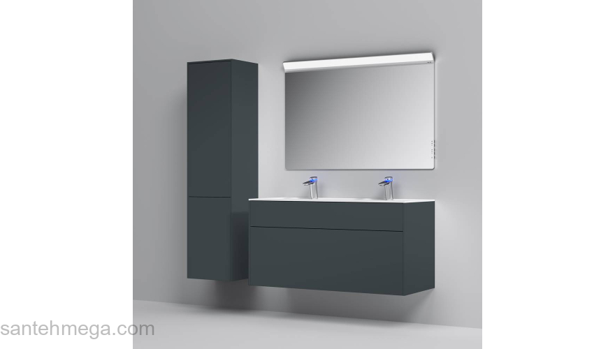 База под раковину подвесная 120 см, 3 ящика, графит матовый AM.PM Inspire 2.0 M50AFHX1203GM. Фото