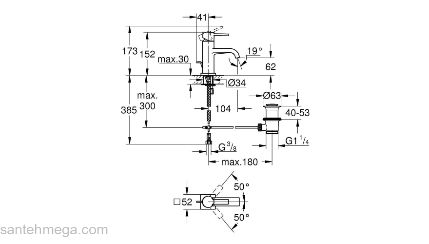 Смеситель для раковины GROHE Allure 32757000. Фото