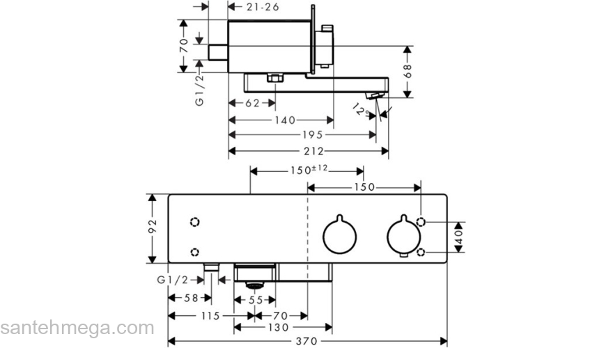 Термостат для ванны Hansgrohe ShowerTablet 13107400 белый/хром. Фото