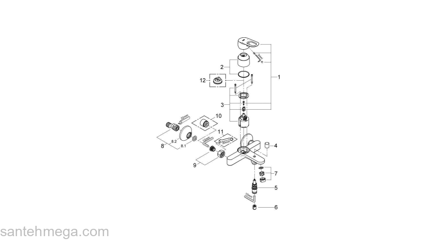 Смеситель для ванны GROHE BauLoop 23341000. Фото