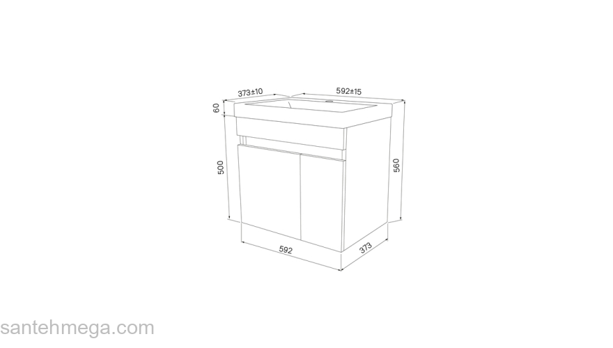 Тумба подвесная с дверцами белая 60 см Zodiac IDDIS ZOD6CD0i95 подходит ум. 3506000i28. Фото