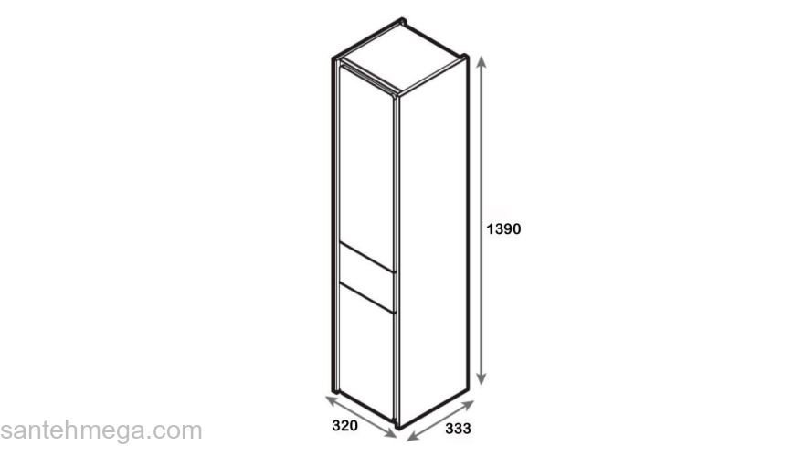 Колонна-пенал ROCA Ronda Бетон левый ZRU9303005. Фото