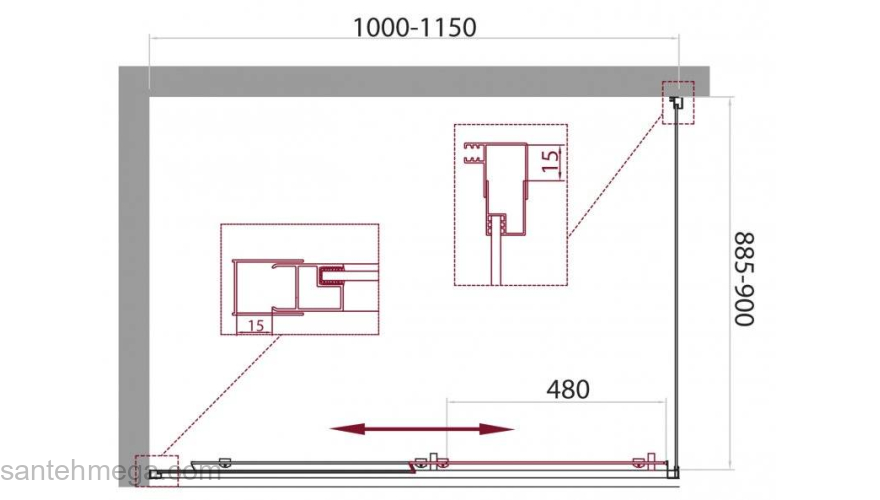 Душевой угол BELBAGNO Unique UNIQUE-AH-1-120/135-90-P-Cr. Фото