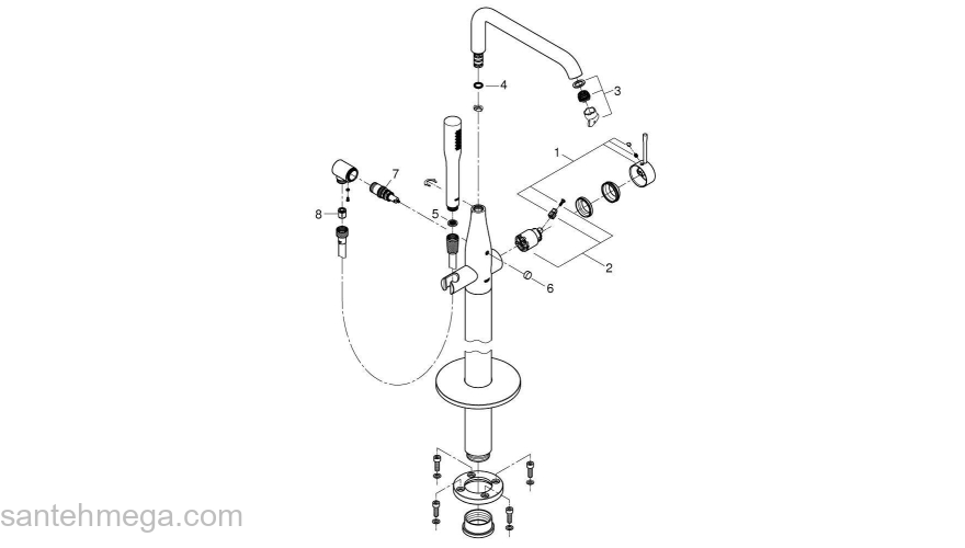 Смеситель для ванны GROHE Essence+ 23491001. Фото